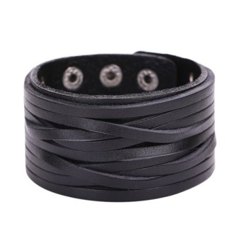 ทั้งกำไลสร้อยข้อมือหนังแท้ตัดปรับได้ (สีดำ) ทั้งกำไลสร้อยข้อมือหนังแท้ตัดปรับได้ (สีดำ)