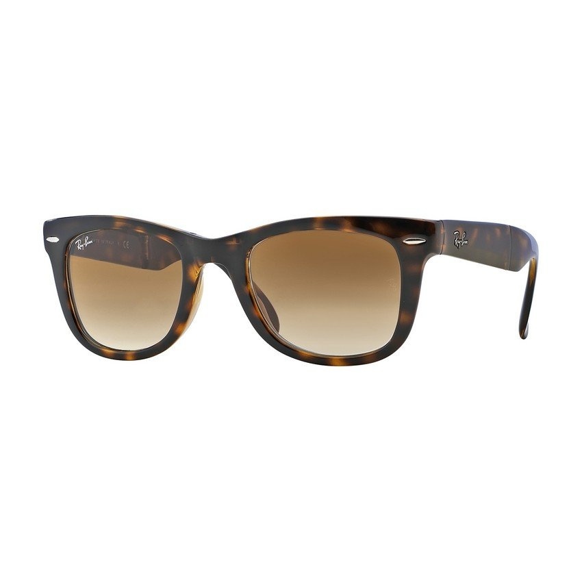 Ray-Ban แว่นกันแดด รุ่น Folding Wayfarer RB4105 - Light Havana (710/51) Size 54 Crystal Brown Gradient