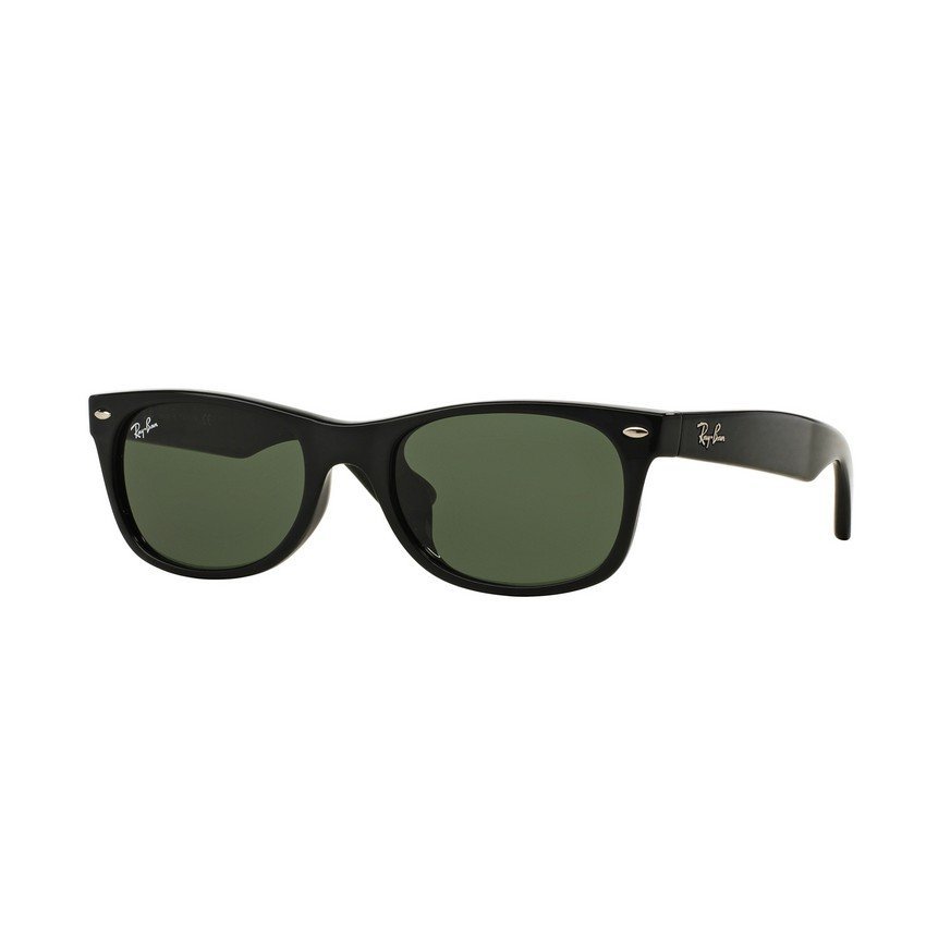 Ray-Ban แว่นกันแดด รุ่น New Wayfarer (F) RB2132F - Black (901) Size 58 Crystal Green