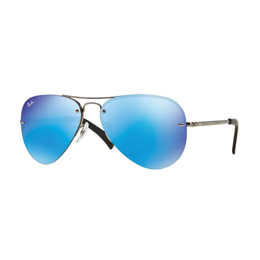 Ray-Ban แว่นกันแดด รุ่น Rb3449 RB3449 - Gunmetal (004/55) Size 59 Light Green Mirror Blue