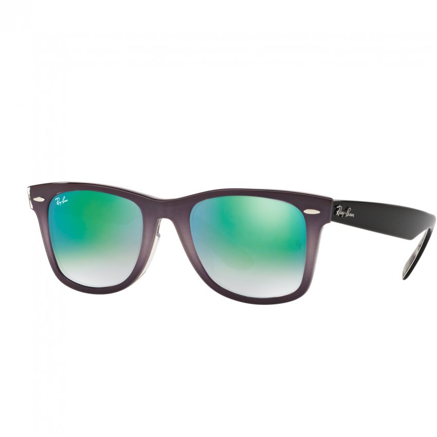 Ray-Ban แว่นกันแดด รุ่น Wayfarer RB2140F - Top Light Grey Grad On Grey (11994J) Size 52 Mirror Gradient Green