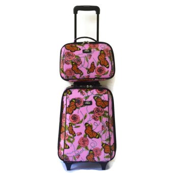 Romar Polo กระเป๋าเดินทาง 16/12 นิ้ว เซ็ทคู่ Code 369-40 Butterfly (Pink)