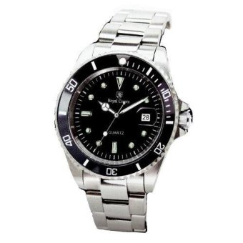 ประเทศไทย Royal Crown นาฬิกาข้อมือผู้หญิง สายสแตนเลสของแท้อย่างดี รุ่น 3663L (Black/Silver)