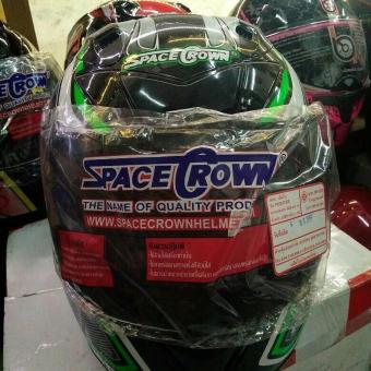 Space Crown หมวกกันน็อค รุ่น FIGHTER-STK NO.19 (เขียวดำ) Space Crown หมวกกันน็อค รุ่น FIGHTER-STK NO.19 (เขียวดำ)