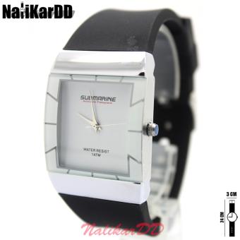 2561 Submariner (Rubber) นาฬิกาข้อมือผู้ชาย-ผู้หญิงและเด็ก สายยาง ทรงเหลี่ยม ระบบเข็ม