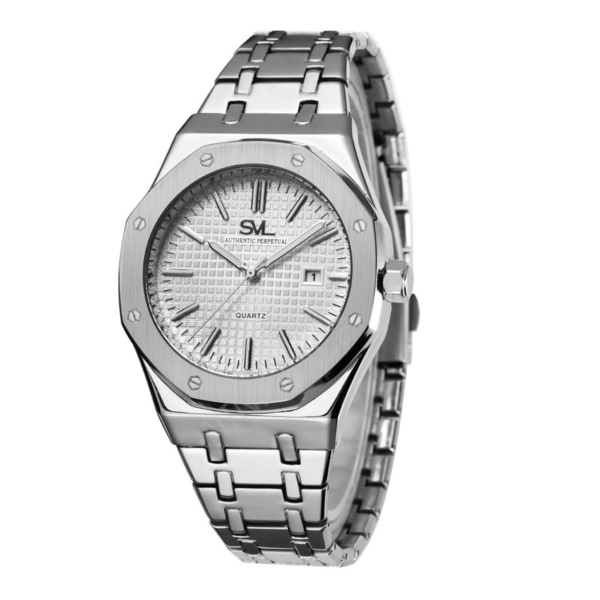 SVL นาฬิกาข้อมือผู้ชาย กันน้ำ 100% รุ่น GP80333-P (Silver-M) แถมซองนาฬิกาสุดหรู
