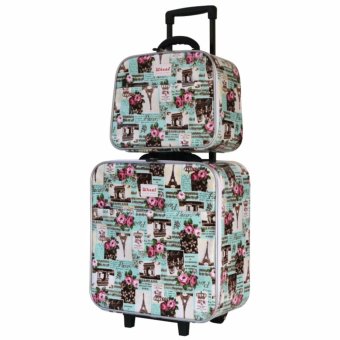 Wheal กระเป๋าเดินทางเซ็ทคู่ 16/12 นิ้ว Code 604906 Rose Eiffel (Green)