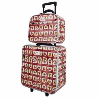 Wheal กระเป๋าเดินทางเซ็ทคู่ 16/12 นิ้ว Code 604911 B-Bear Brown (Red)