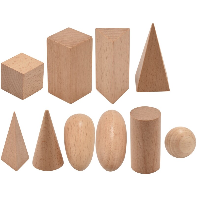 Wooden Montessori Mystery Bag Geometry Blocks Set Educational Cognitive