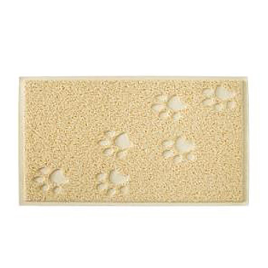แผ่นดักทรายแมว สี่เหลี่ยม แผ่นรองกรงเล็บสัตว์เลี้ยงรั่วซึมได้ พรมรองทรายแมว Cat litter mat