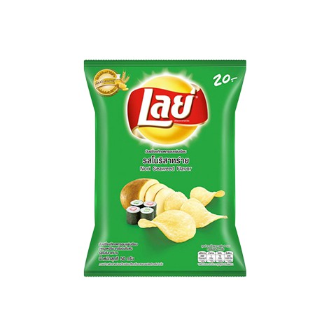 เลย์ มันฝรั่งทอดกรอบ เรียบ 42 กรัม โนริสาหร่าย ราคา 24 บาท*ส่งฟรี