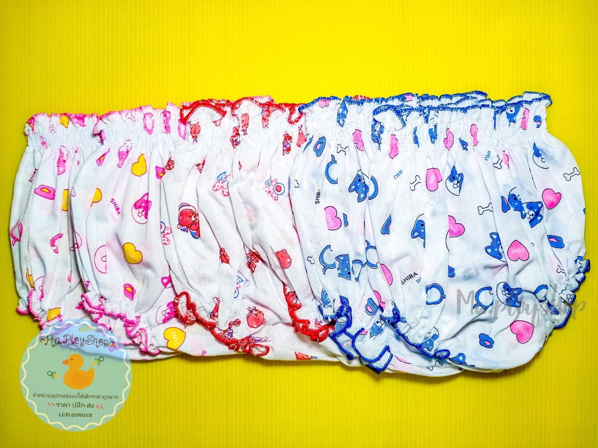 กางเกงเด็กแรกเกิด กางเกงเด็กอ่อน กางเกงเด็กทารก 0-6เดือน ทรงกางเกงใน (แพ็ค 6 ตัว คละสี)
