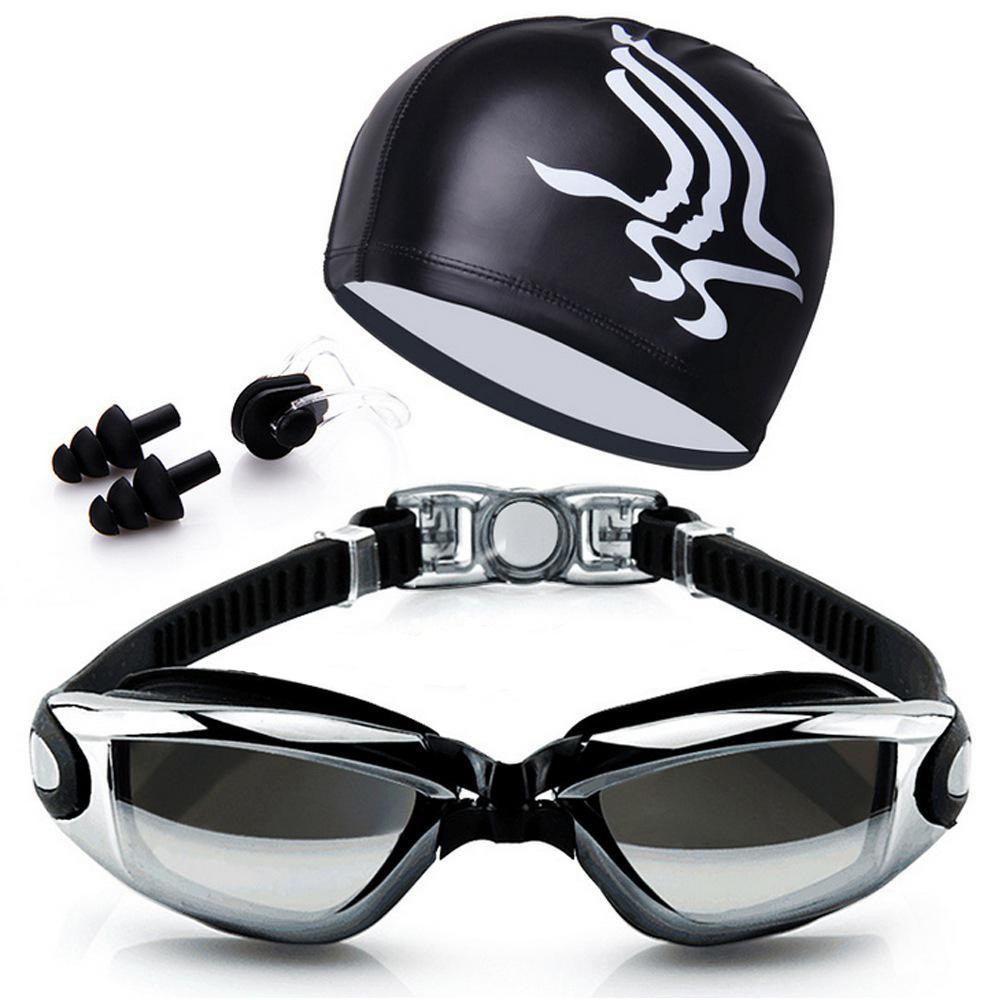 MicroBang ชุดแว่นตาว่ายน้ำ แว่นตาดำน้ำ ซิลิโคน ป้องกัน, Anti-FOG, Anti-shatter, กันน้ำ ป้องกันแสงแดด UV Swimmingglass
