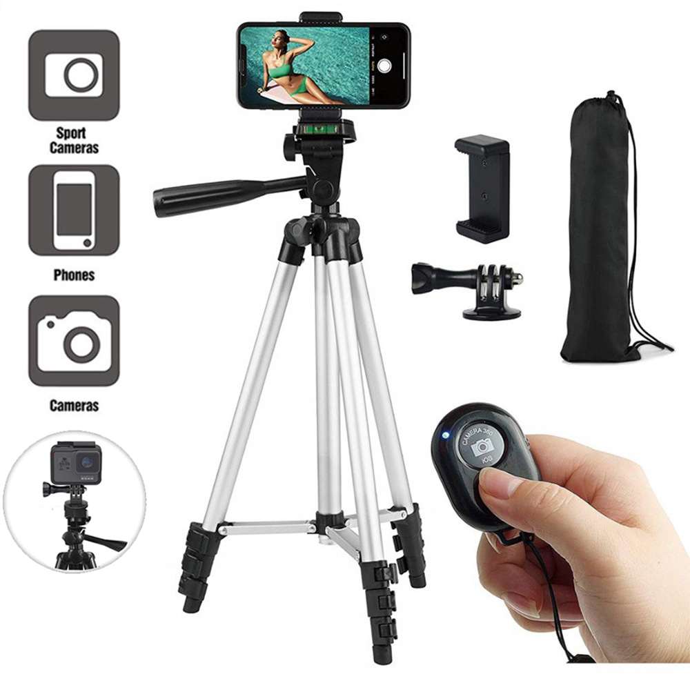 Portable Phone Tripod ขาตั้งกล้อง for iPhone Xiaomi Gopro Compact Video Camera Lightweight Travel Mobile Phone ที่วางขาตั้ง Stand Holder Tripode