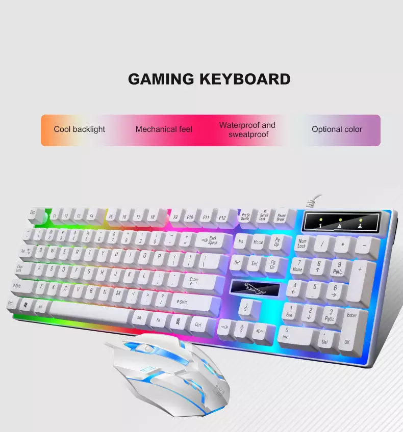 Expose G21 คีย์บอร์ดและเมาส์ Gaming Keyboard คีย์บอร์ด เซ็ตเกมมิ่ คีย์บอร์ดเกมมิ่ง คีย์บอร์ดมีไฟ คีย์บอร์ด+เม้าส์เกมมิ่ง สาวกเกมห้ามพลาด keyboard and mo