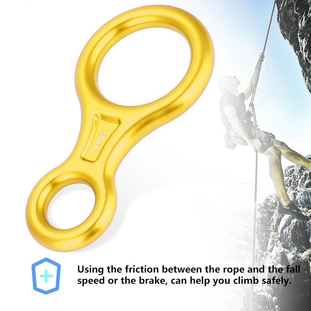 35KN Climbing 8 Ring; Rope Descender; Climbing 35KN Descender; Figure 8 Rope Descender; Climbing Descender Ring รูปที่ 8 Word Rope Descender Rappel Ring Rock Climbing Gears B