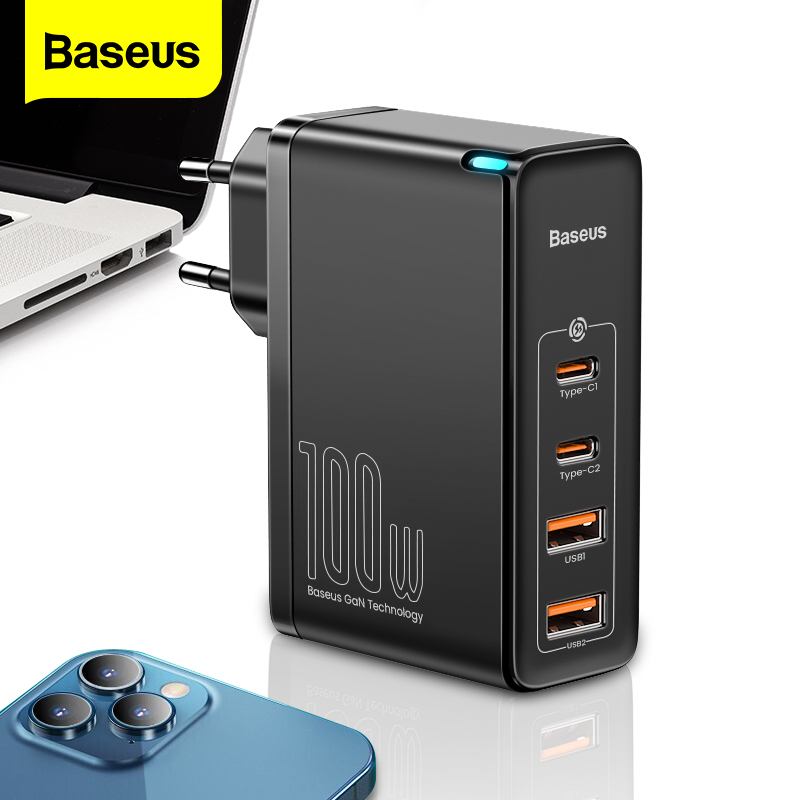 Baseus 100W หัวType-C และ USBC อะแดปเตอร์ชาร์จเร็ว สำหรับ iPhone Vivo MacBook Pro Laptop ipad