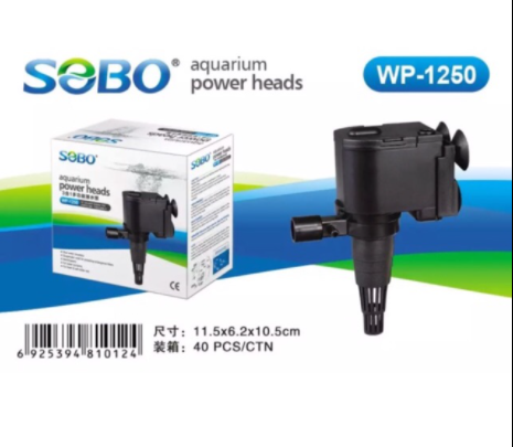 SOBO WP-1250 ปั้มน้ำตู้ปลา บ่อปลา กำลังไฟ 10w 800ลิตร/1ช.ม. WP1250 WP 1250 ปั๊มน้ำ ปั๊มแช่ ปั๊มน้ำพุ ราคา 130 บาท*ส่งฟรี