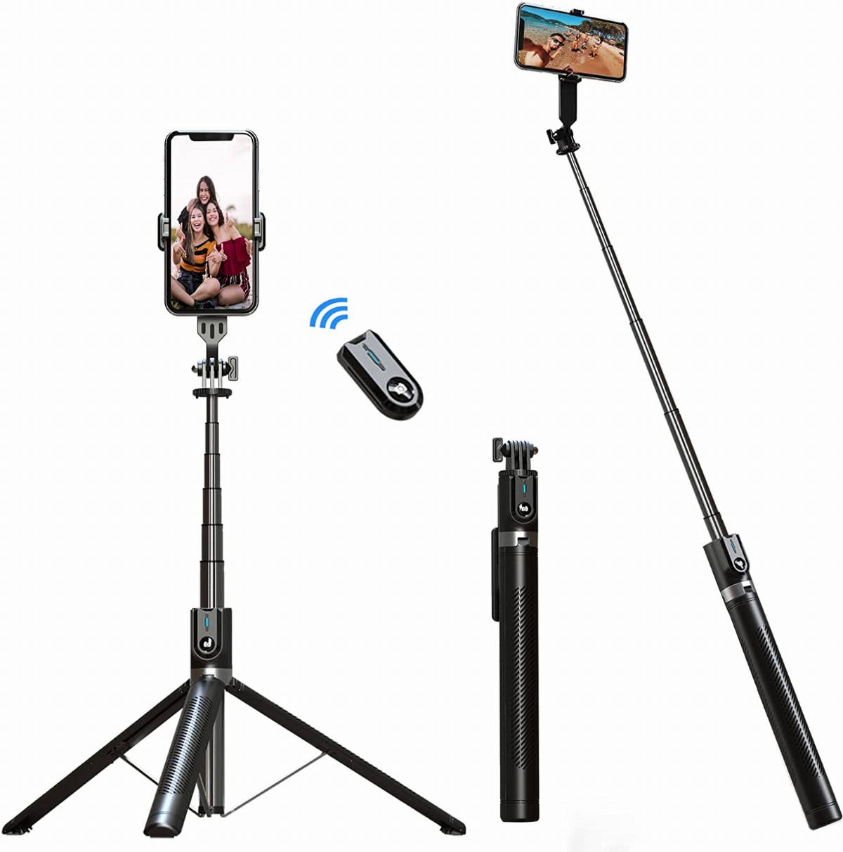 Blue Vlogging ATUMTEK 51 Selfie Stick Tripod Video Recording All in One Extendable Phone Tripod Stand with Bluetooth Remote 360° Rotation for iPhone and Android Phone Selfies Live Streaming 