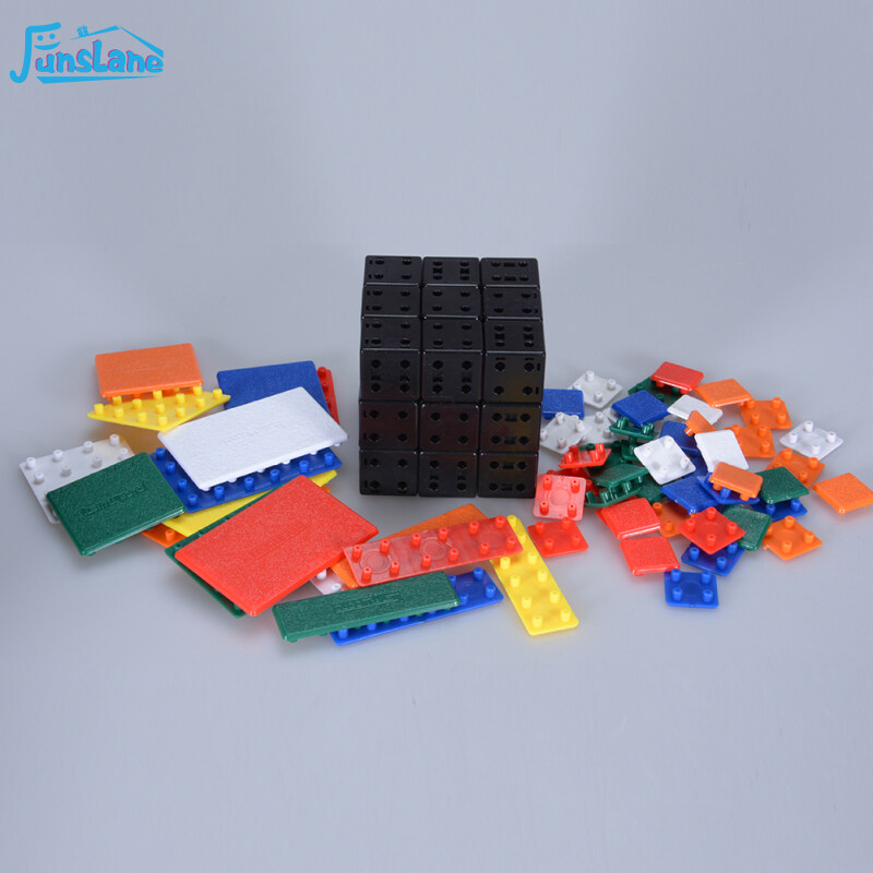 FunsLane 3x3x3 DIY Bandaged Cube Black Magic Cube with 72Pcs Plastic Color