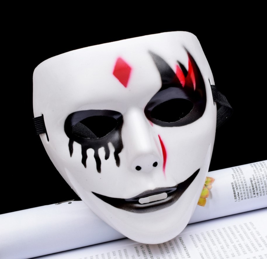 หน้ากากขาวดำ หน้ากากขาว หน้ากากไพ่ หน้ากากตัวตลก หน้ากากนักมายากล หน้ากากโจ๊กเกอร์ หน้ากากผี หน้ากากฮาโลวีน หน้ากาก Halloween Fancy Prop Joker Mask