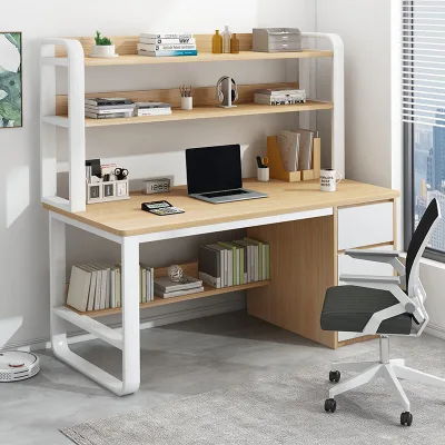 100/120CM Multi Layer Modern Office Desk Computer Table Laptop Study Table Metal Steel Frame Easy Assemble Home Office for Work (1)