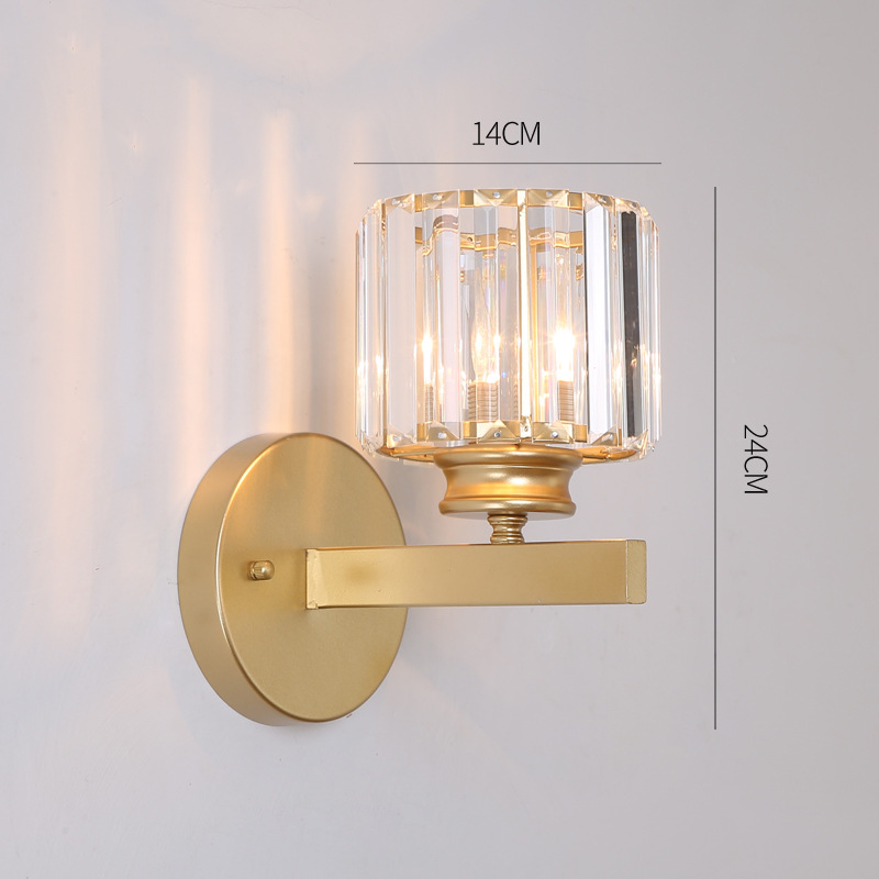 Modern Crystal Wall Light Luxury Crystal Wall Light Creative Round/Square Style E27 Wall Lamp For Cafe Bar Corridor Home Decor