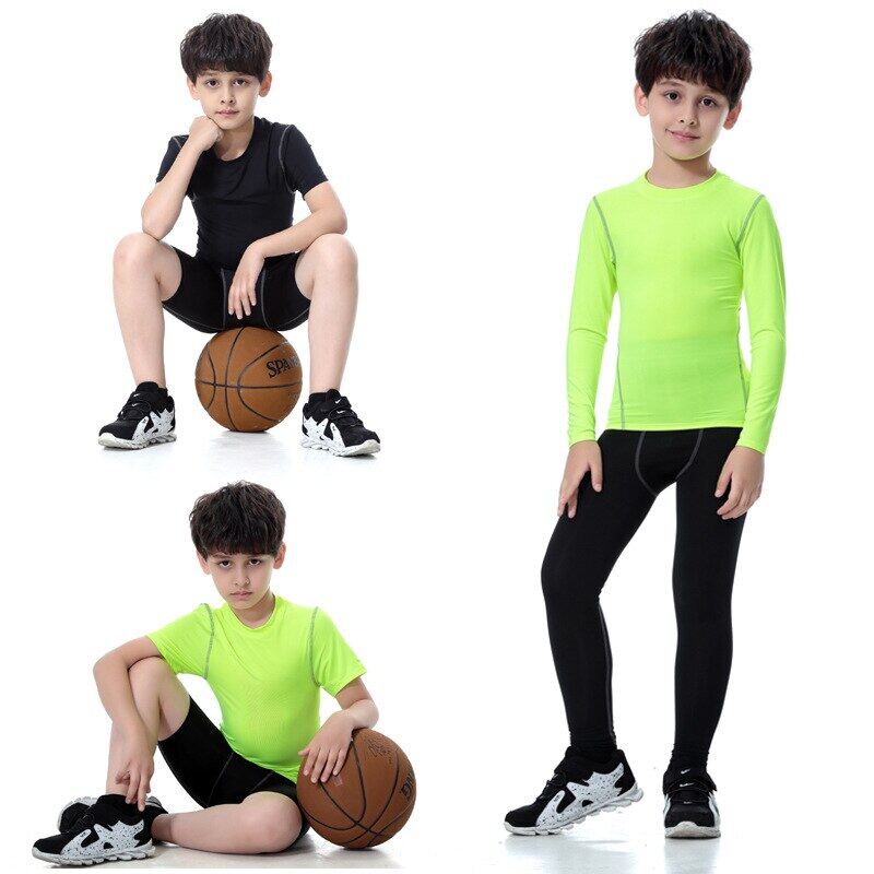 Winter Thermal Underwear For Kids Outdoor Running Set Boy Gym Jogging  Compression Tights Workout Thermal Tights Child Soccer Kit