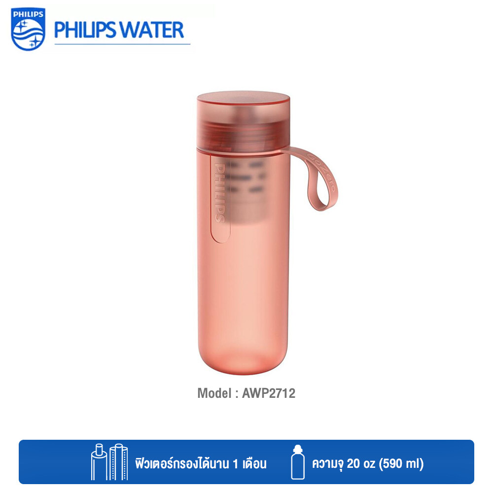 Philips Water GoZero Active Bottle with Fitness Filter AWP2712BLR กระบอกกรองน้ำ สำหรับฟิตเนส By MacModern