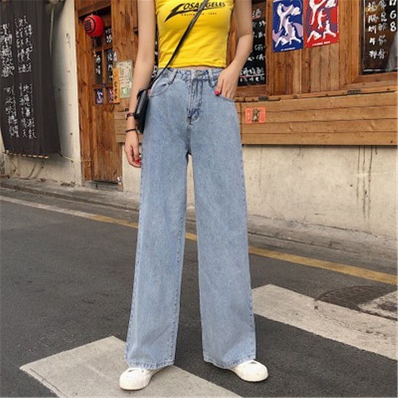 สไตล์เกาหลี ✨ ทรงขากระบอกขาไม่บาน สียีนส์อ่อน/ยีนส์เข้ม เนื้อผ้าดีระบายอากาศใส่สบาย Jeans