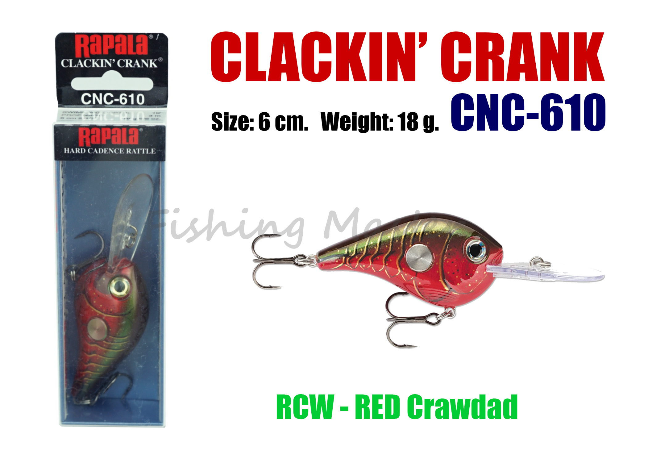 RAPALA CLACKIN CRANK เหยื่อปลอม เหยี่อตกปลา เหยื่อ รุ่น CNC-610 ขนาด 6 cm