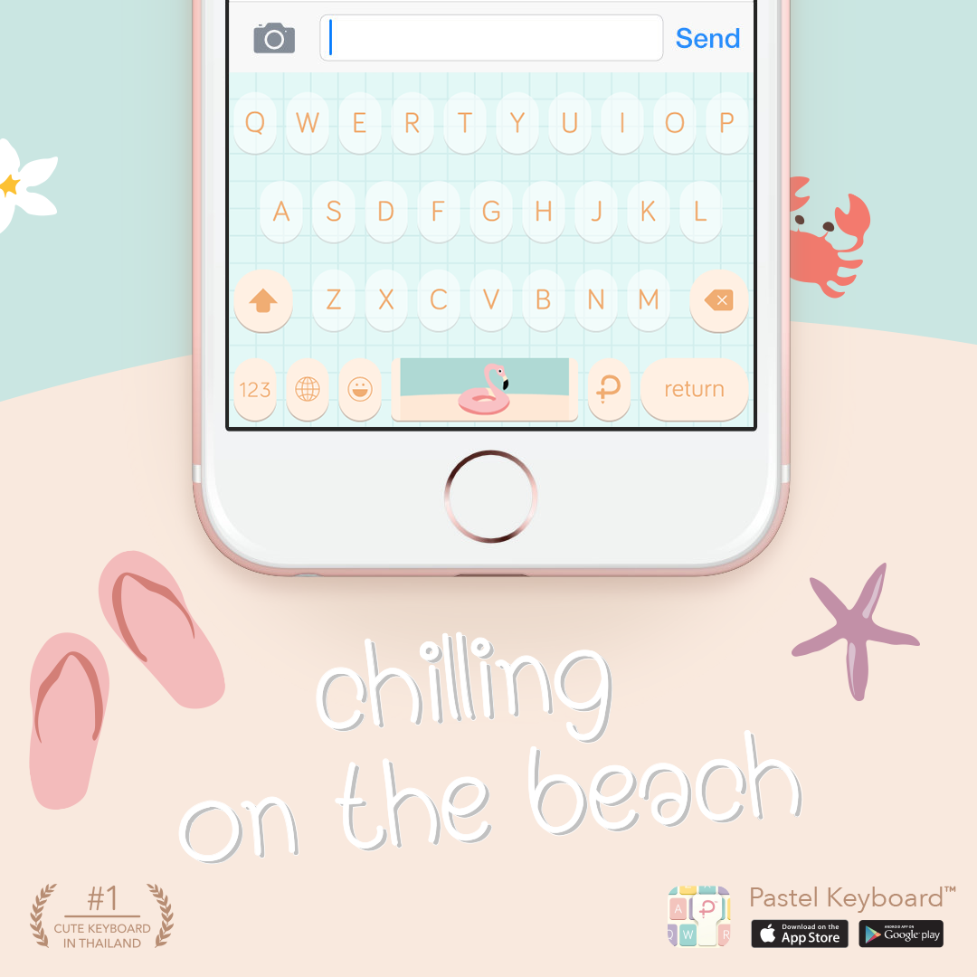 Chilling on the beach Keyboard Theme⎮(E-Voucher) for Pastel Keyboard App ราคา 69 บาท*ส่งฟรี