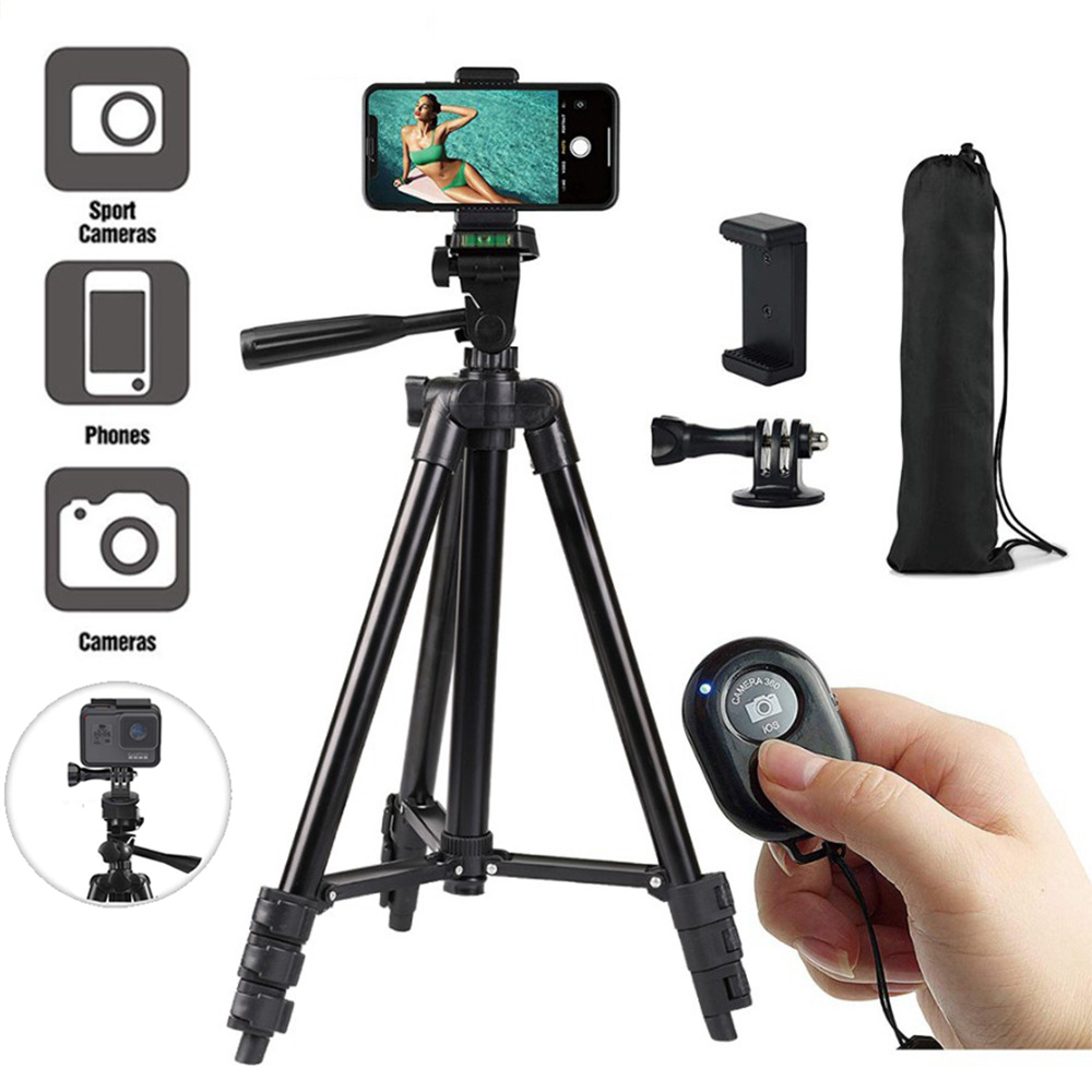 Portable Phone Tripod ขาตั้งกล้อง for iPhone Xiaomi Gopro Compact Video Camera Lightweight Travel Mobile Phone ที่วางขาตั้ง Stand Holder Tripode