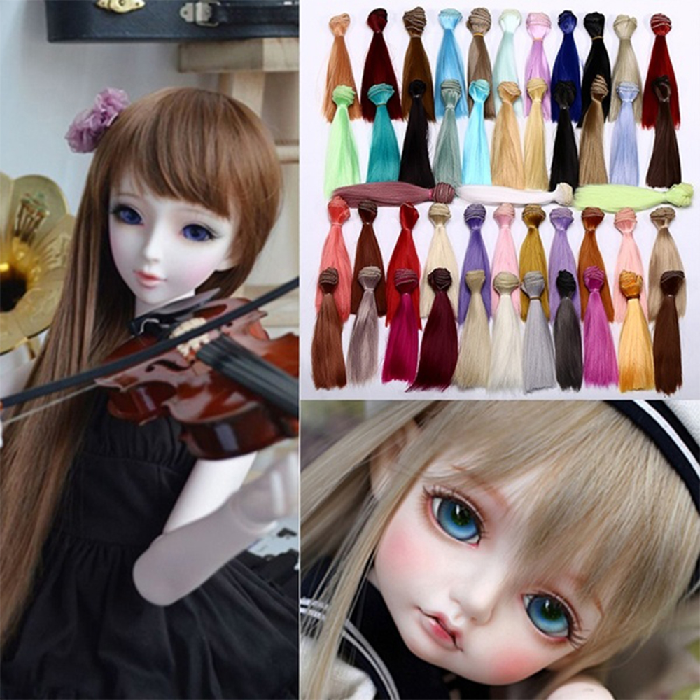 U7E2E ยาวแฟชั่นสายอุณหภูมิสูง Mini เส้นใยสังเคราะห์15100ซม.BJD Tresses เครื่องประดับผมตุ๊กตาวิกผม Extension