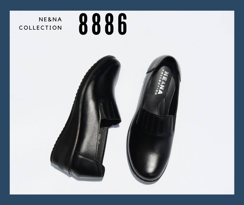 รองเท้าเเฟชั่นผู้หญิงเเบบคัชชูทำงาน Slip on ส้นเตี้ย No. 8886 NE&NA Collection Shoes