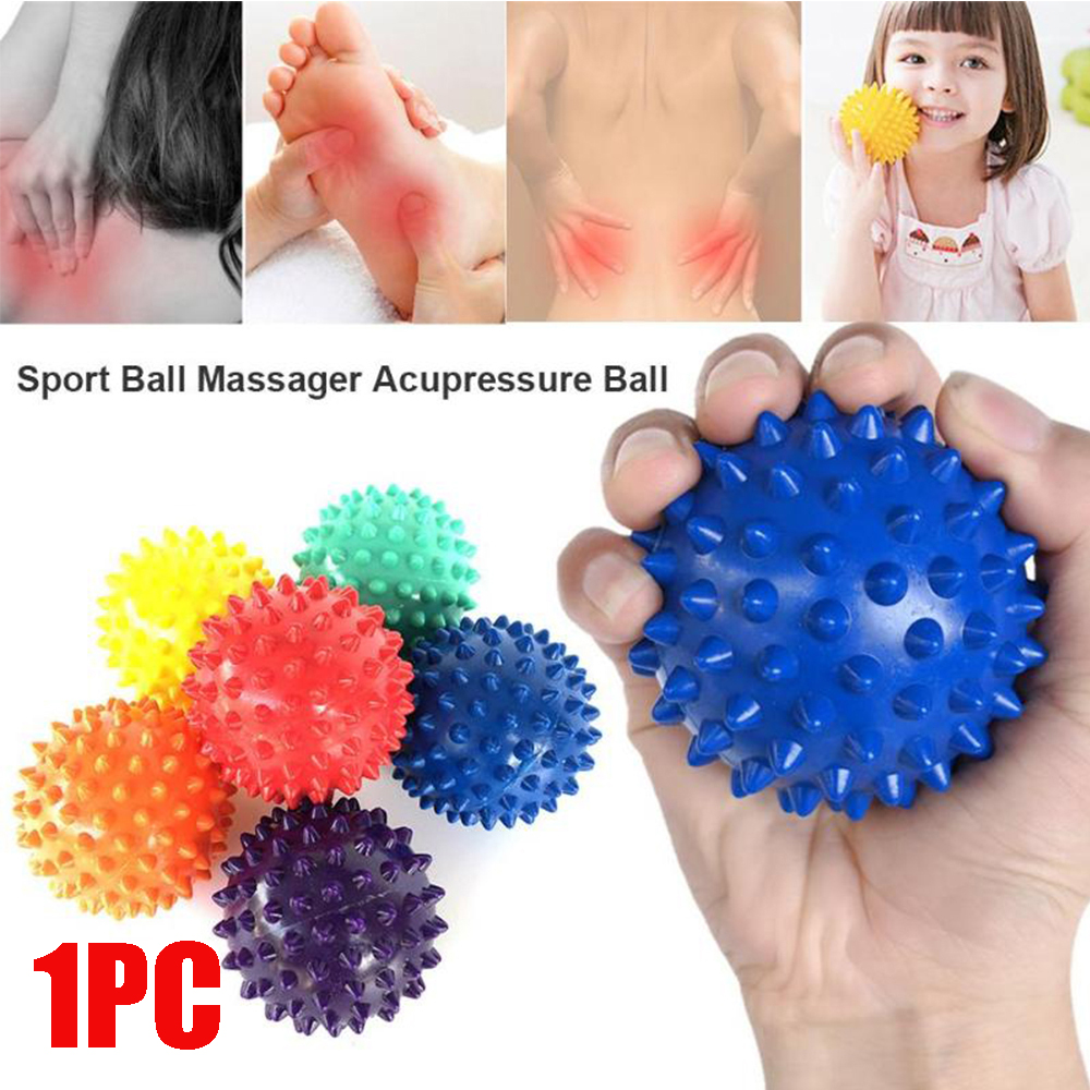 YONGJ 6สี6.5ซม.Therapy PVC มือแก้ปวดเท้า Trigger Point ความเครียดบรรเทาลูกบอลนวดแบบแหลมกล้ามเนื้อ Relax Ball