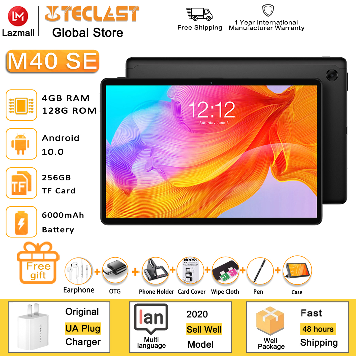 New arrival Teclast M40SE android 10.0 original 4GB RAM+128GB ROM 10.1 inch high performance 4G full Netcom learning/office tablet
