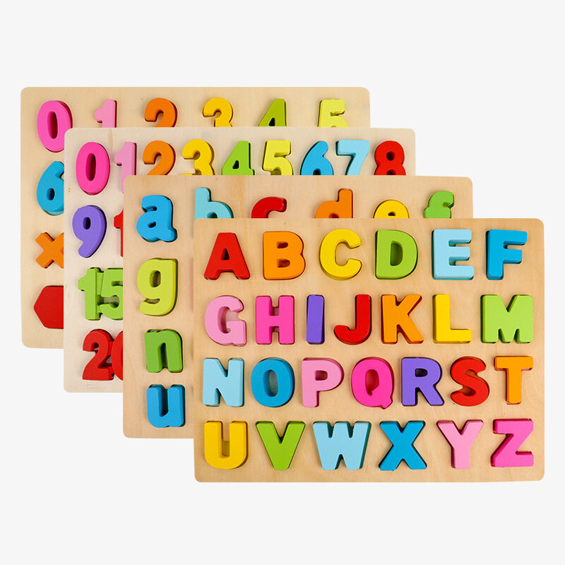 ของเล่นเด็ก เสริมพัฒนาการ เรียนรู้ภาษาอังกฤษ ตัวอักษรไม้ ตัวอังกฤษ ของเล่นไม้ บล็อกไม้ตัวอักษร กระดานไม้พร้อมบล็อคA-Z