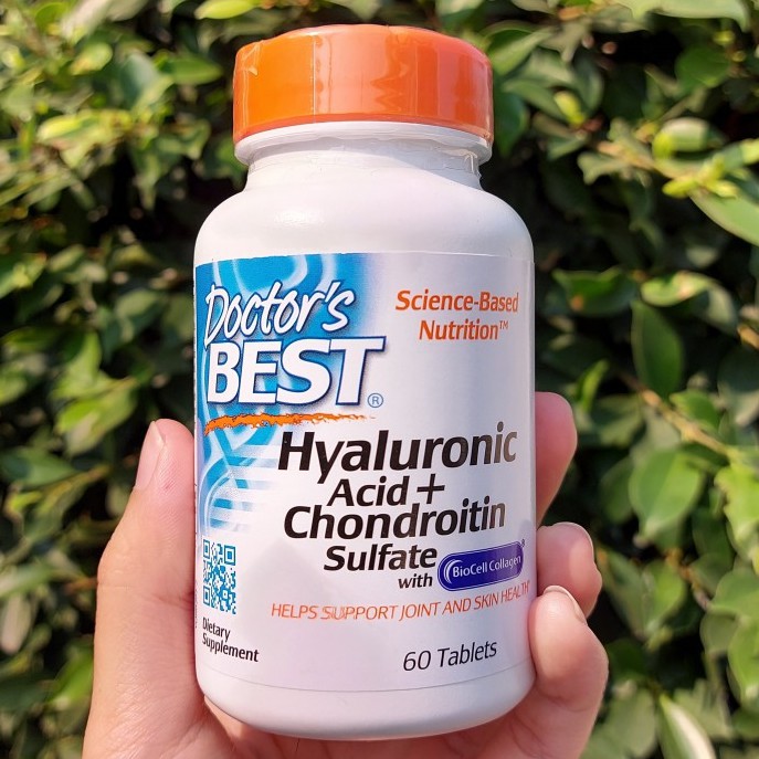 ไฮยาลูโรนิค คอลลาเจน Hyaluronic Acid + Chondroitin Sulfate with BioCell Collagen 60 Tablets (Doctor's Best®) ราคา 1,498 บาท*ส่งฟรี