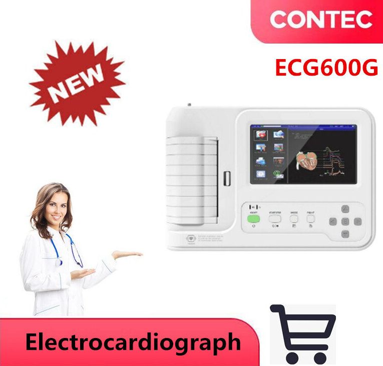 ผลิตภัณฑ์เพื่อสุขภาพและอุปกรณ์ทางการแพทย์ contec 7 "หน้าจอสัมผัส ECG/EKG เครื่อง 6 ช่อง 12 Lead Sync Elektrokardiograph CE & FDA พิสูจน์