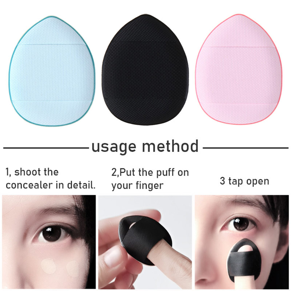 QU333699 Hot Corner Finger Soft Mini Makeup Sponge Round Powder Puff Makeup Tool