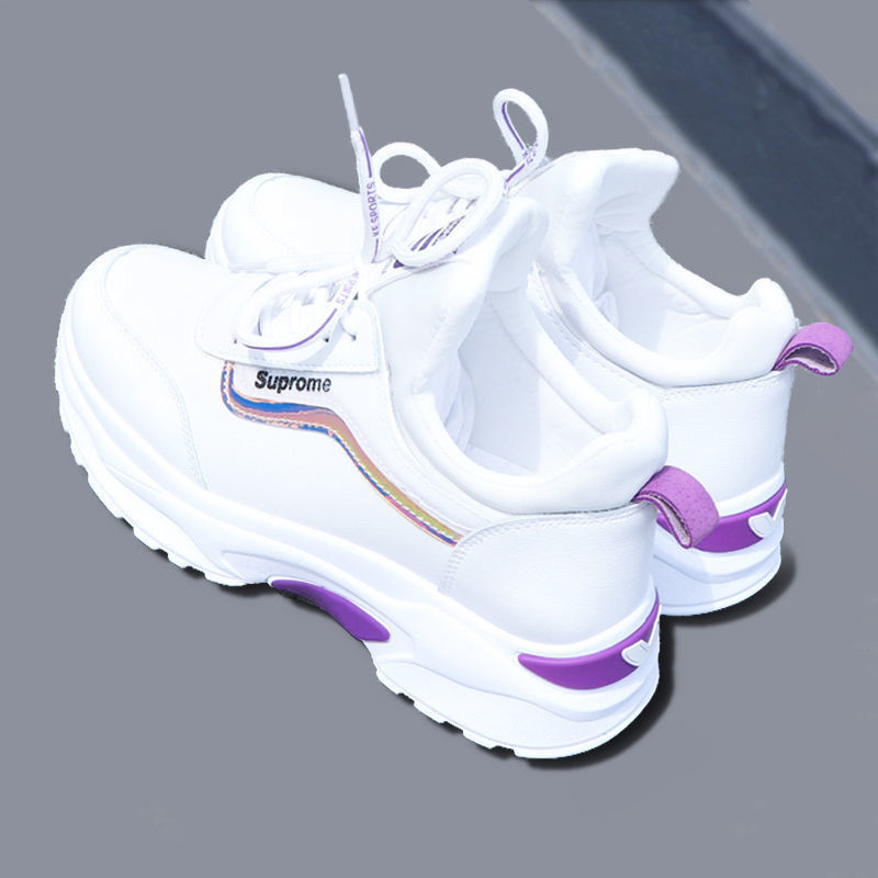 EASY RUBรองเท้าวิ่งแพลตฟอร์มคลื่นเรียบง่ายของผู้หญิงรองเท้าผ้าใบรองเท้าสีขาวรองเท้าผู้หญิงรองเท้าออกกำลังกายรองเท้าลำลอง รองเท้าแฟชั่นสำหรับผู้หญิง รองเท้าสีขาวส้นเตี้ย รองเท้ากีฬารองเท้าผ้าใบลำลอง