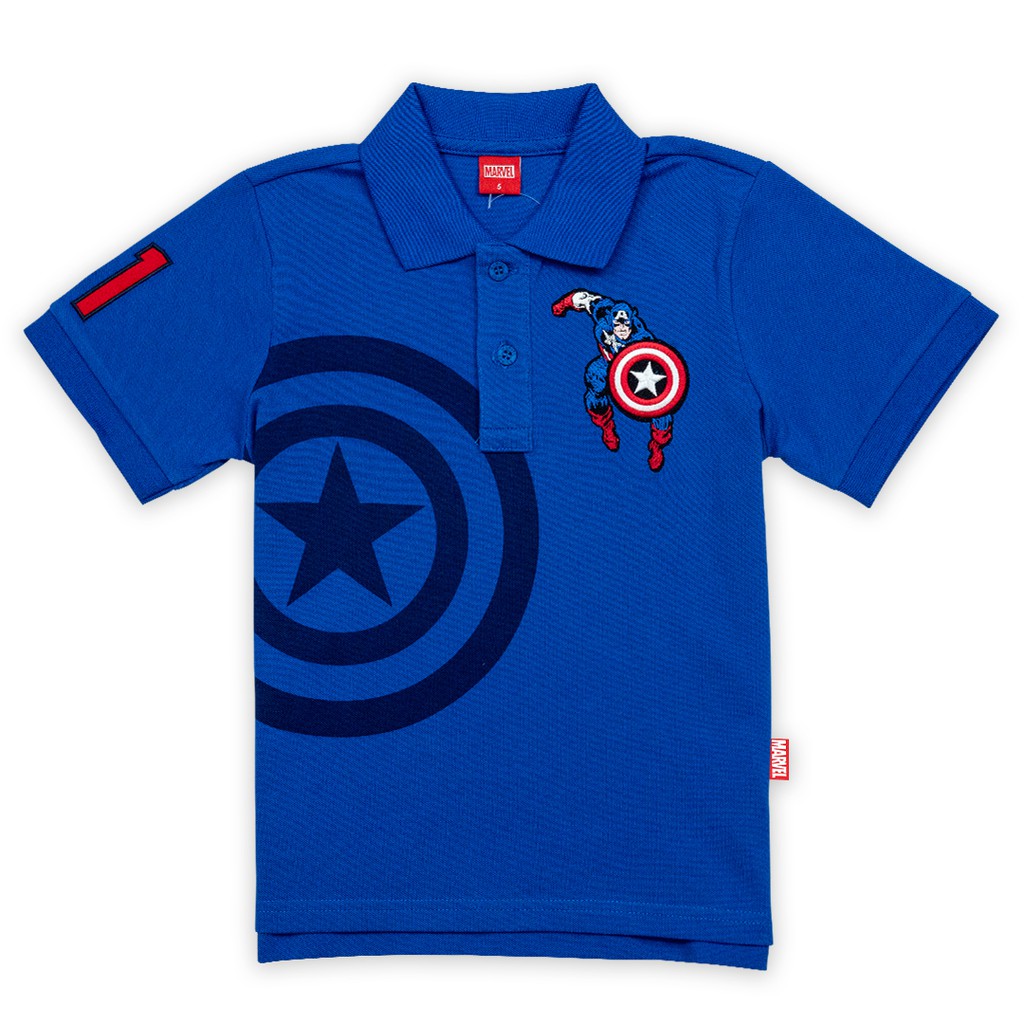 เสื้อโปโลเด็ก ไอร่อนแมน กัปตันอเมริกา ฮัค สไปรเดอร์แมน Marvel Kid - Polo Spider-Man