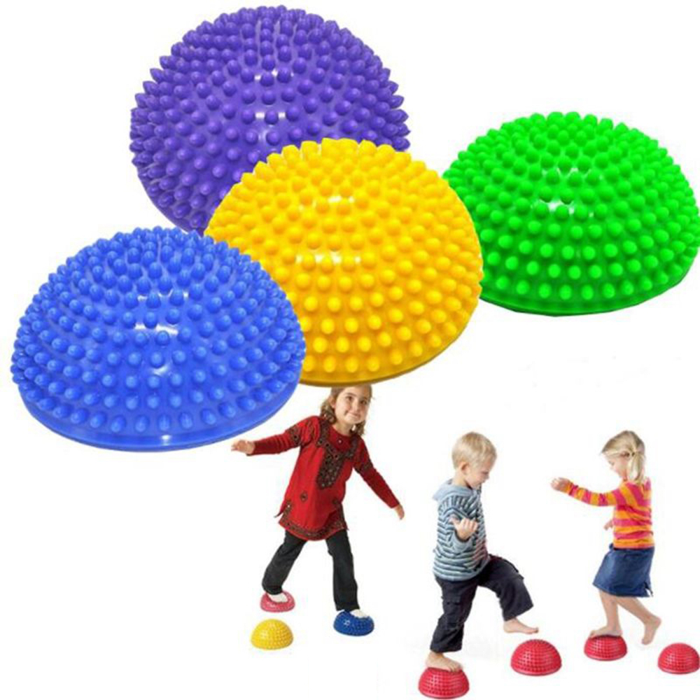TUS ทุเรียนเด็กนวด Sensory ครึ่งอุปกรณ์ออกกำลังกายลูกบอลโยคะเด็กของเล่นแบบทรงตัว Hemisphere ที่เหยียบเท้า