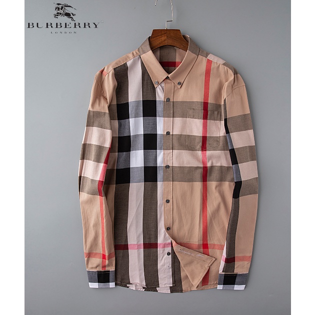 Giảm giá Burberry men's cotton long sleeve check shirt top S-XXXL V2220 -  BeeCost