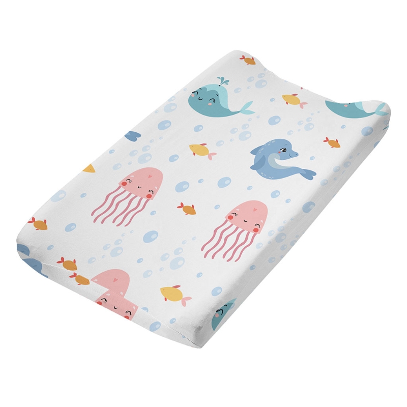 Baby Changing Pad Cover Soft Breathable Cotton Nursery Table Sheet Print Changing Mat Protector for Infant Toddler Dropship (7)
