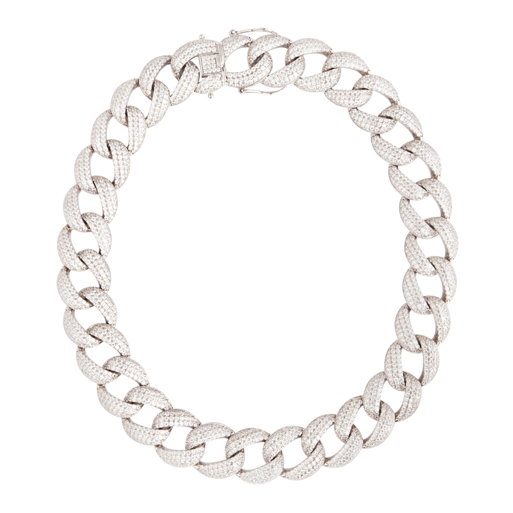 SWAN - Pave Chain Necklace สร้อยคอโซ่ สร้อยคอเงินแท้ ฝังเพชรคิวบิกเซอร์โคเนีย cubic zirconia ราคา 13,900 บาท*ส่งฟรี