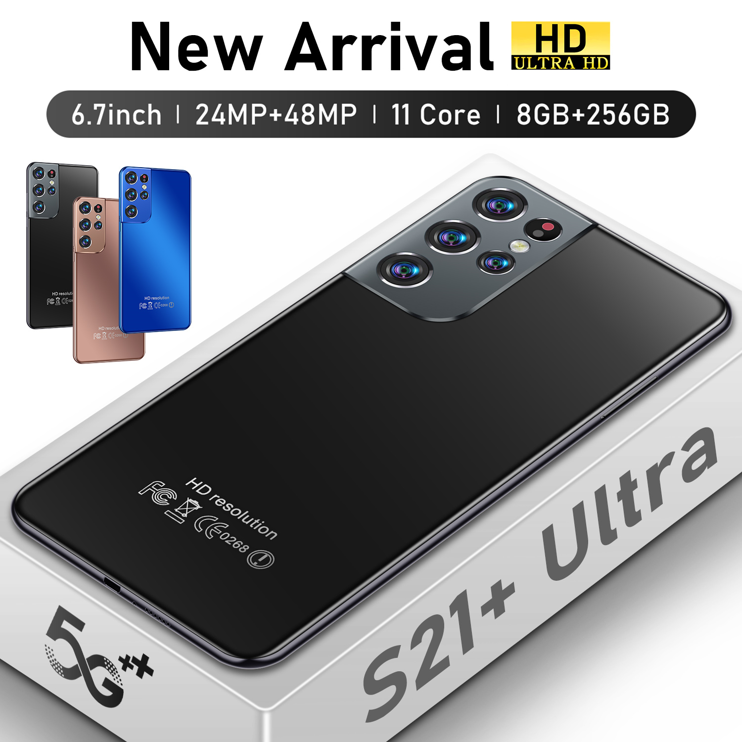 ​​เมณูภาษาไทย S21 Ultra 8GB RAM 256GB ROM กล้องหน้า 24MPกล้องหลัง 48MP บตเตอรี่ 6500mAh รองรับซิมการ์ดไทยทุกรุ่นส่งฟรีในไทยจัดส่งคู่ card dual standby สาม