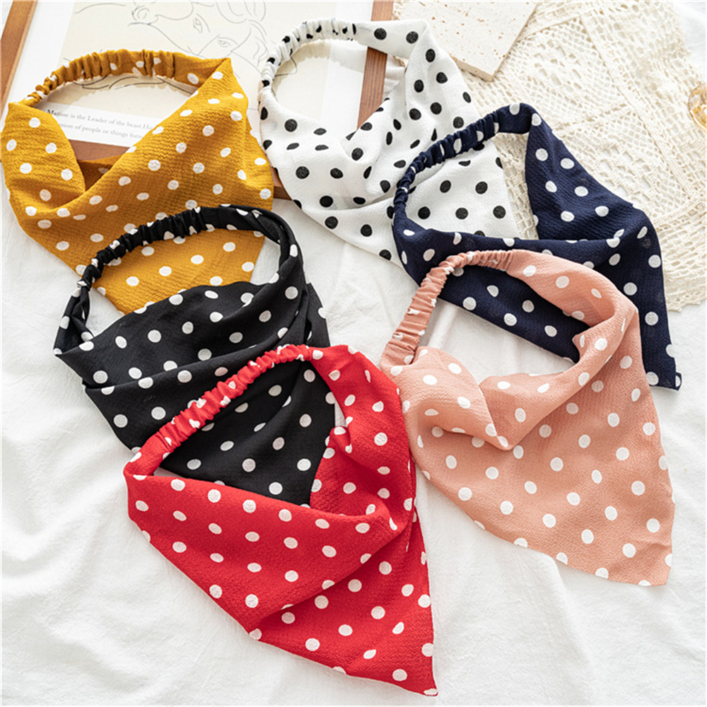 F8C503Y Elastic Scrunchie Turban Headbands Headwrap Hairbands Floral Print Bandanas Hair Scarf