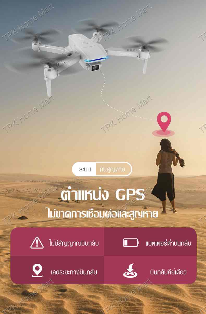 รูปภาพรายละเอียดของ โดรน Drone S175โดรนสี่แกน GPS โดรนบังคับ ถ่ายภาพทางอากาศ โดรนพร้อมรีโมทควบคุม  ภาพความละเอียดสูง 4K  ถ่ายภาพทางอากาศ